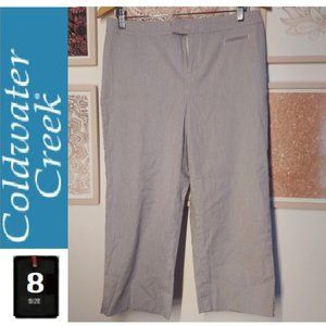 🎁5/$25-Coldwater Creek Crop Pant, pin stripe, Size 8